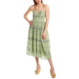 Ash & Eden Womens  Divya Midi Dress, Green